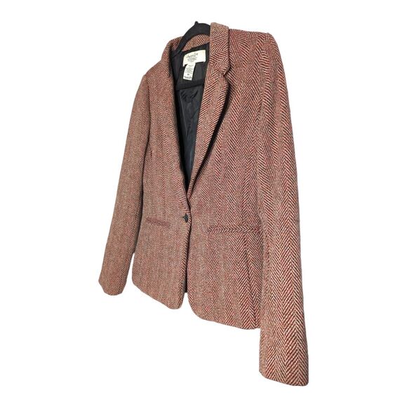 American Rag Womens Size Medium Red Tweed Suit Jacket Blazer One Button Closure - Picture 3 of 8